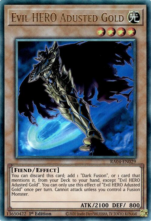 Evil HERO Adusted Gold [RA04-EN029] Prismatic Ultimate Rare | Deep Dive Games St. Marys