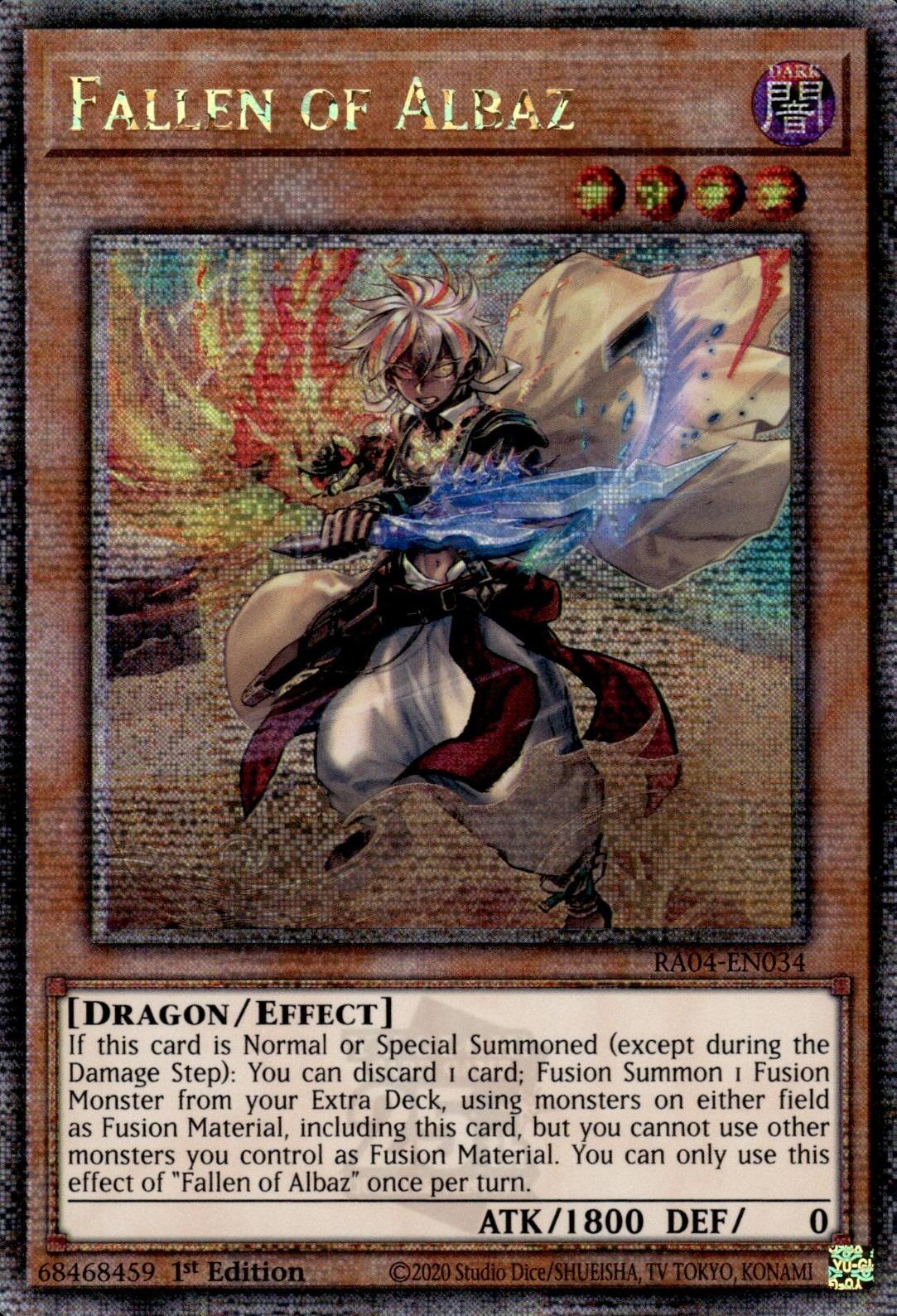 Fallen of Albaz (New Art) [RA04-EN034] Quarter Century Secret Rare | Deep Dive Games St. Marys