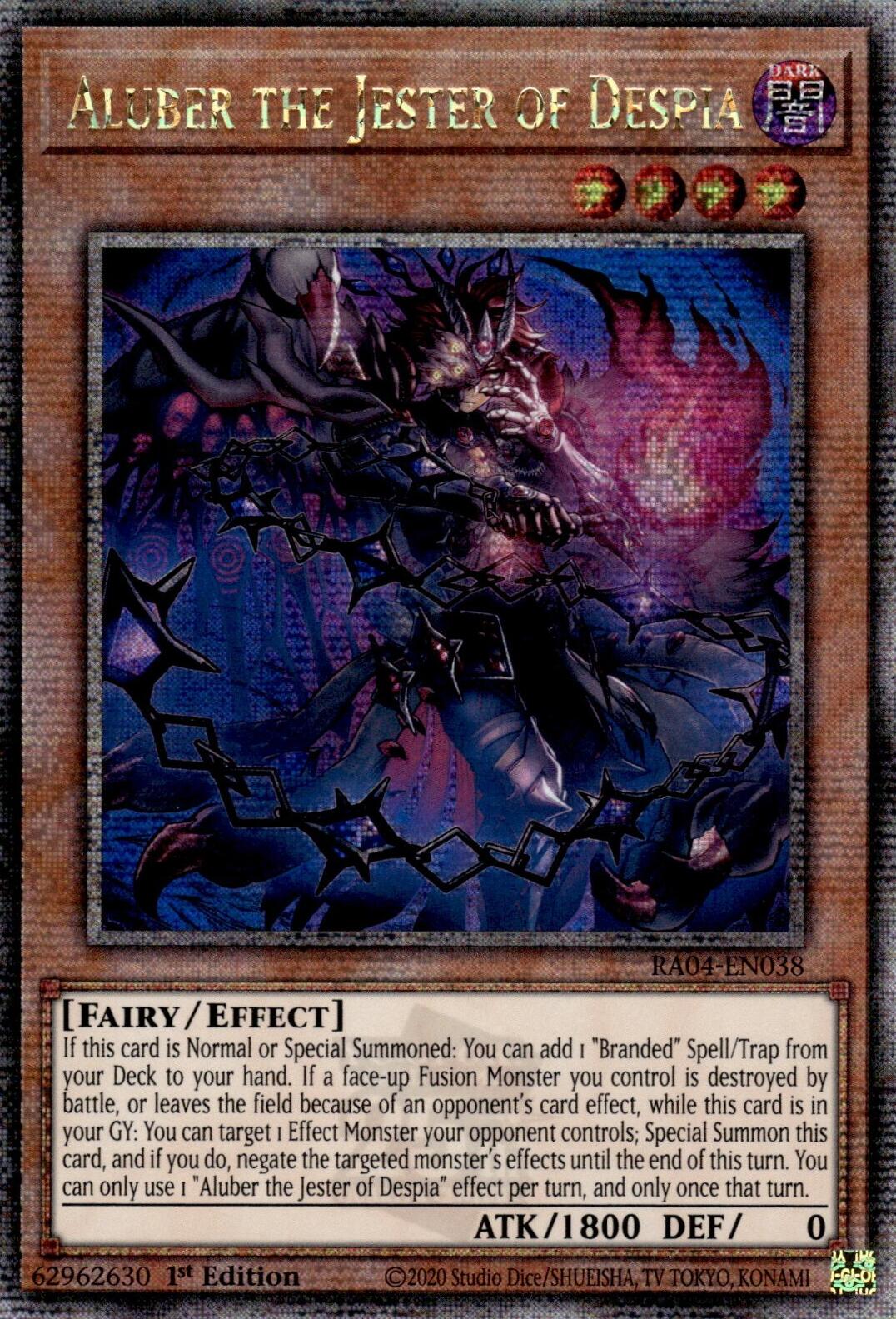 Aluber the Jester of Despia (New Art) [RA04-EN038] Quarter Century Secret Rare | Deep Dive Games St. Marys