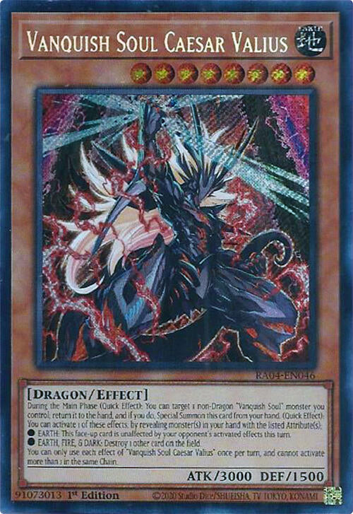 Vanquish Soul Caesar Valius [RA04-EN046] Secret Rare | Deep Dive Games St. Marys