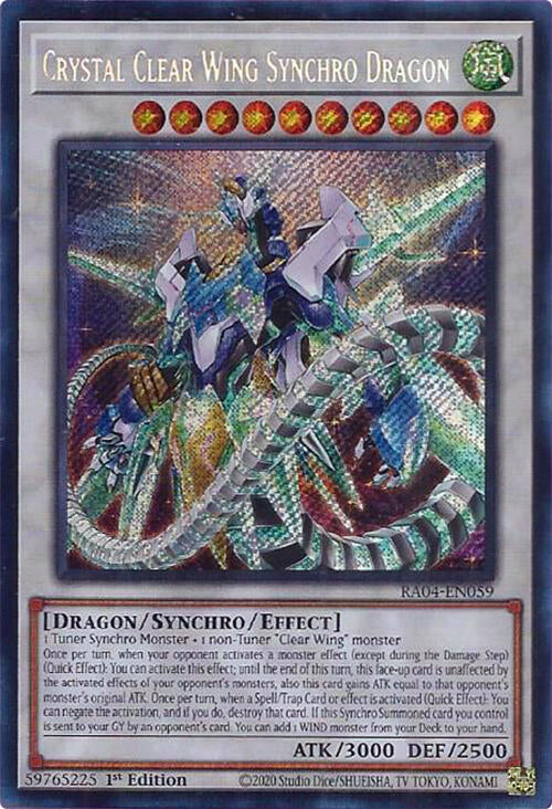 Crystal Clear Wing Synchro Dragon [RA04-EN059] Secret Rare | Deep Dive Games St. Marys