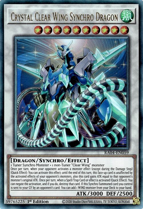 Crystal Clear Wing Synchro Dragon [RA04-EN059] Prismatic Ultimate Rare | Deep Dive Games St. Marys