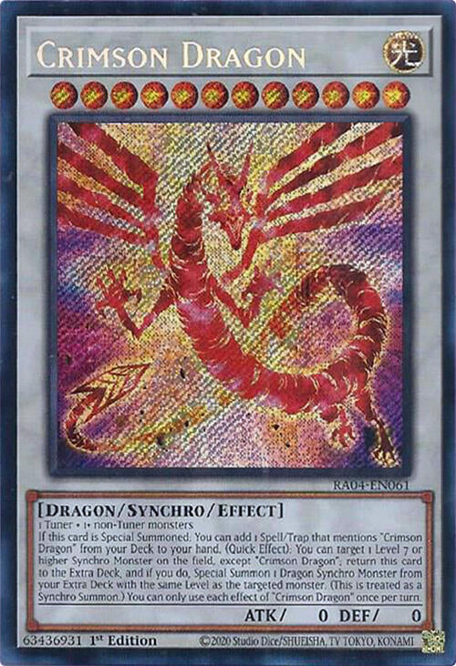 Crimson Dragon (card) [RA04-EN061] Secret Rare | Deep Dive Games St. Marys
