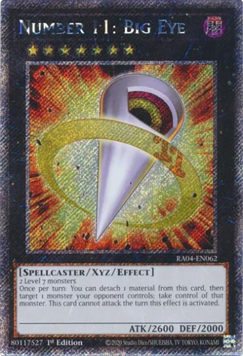 Number 11: Big Eye [RA04-EN062] Platinum Secret Rare | Deep Dive Games St. Marys