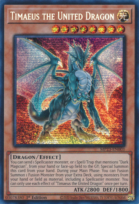 Timaeus the United Dragon [MP23-EN003] Prismatic Secret Rare | Deep Dive Games St. Marys