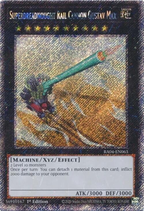Superdreadnought Rail Cannon Gustav Max [RA04-EN063] Platinum Secret Rare | Deep Dive Games St. Marys