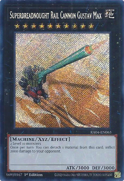 Superdreadnought Rail Cannon Gustav Max [RA04-EN063] Secret Rare | Deep Dive Games St. Marys