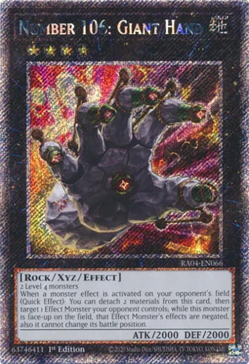 Number 106: Giant Hand [RA04-EN066] Platinum Secret Rare | Deep Dive Games St. Marys