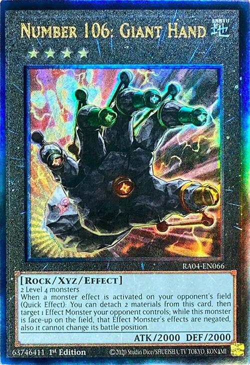Number 106: Giant Hand [RA04-EN066] Prismatic Ultimate Rare | Deep Dive Games St. Marys