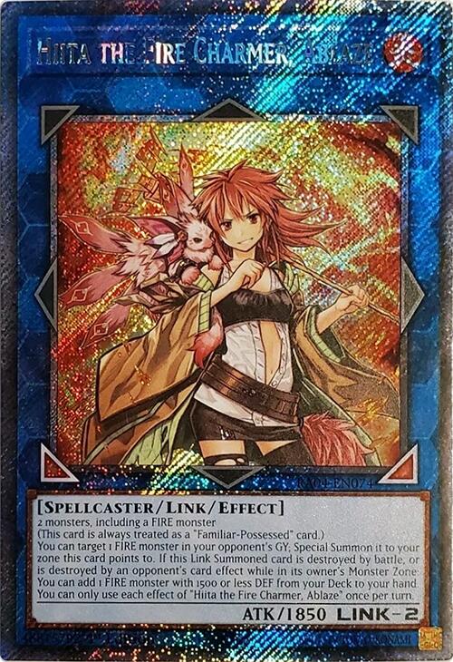 Hiita the Fire Charmer, Ablaze [RA04-EN074] Platinum Secret Rare | Deep Dive Games St. Marys