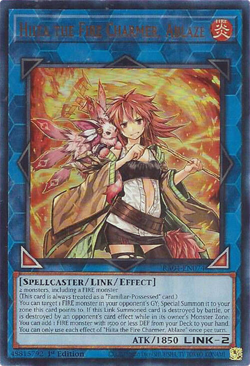 Hiita the Fire Charmer, Ablaze [RA04-EN074] Ultra Rare | Deep Dive Games St. Marys