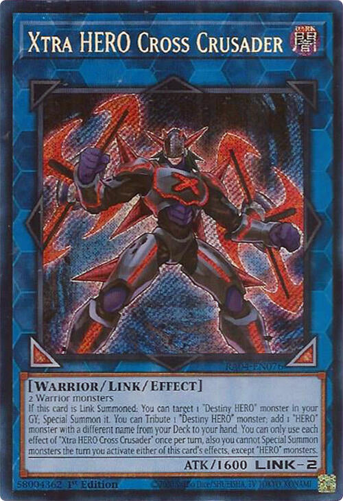 Xtra HERO Cross Crusader [RA04-EN076] Secret Rare | Deep Dive Games St. Marys