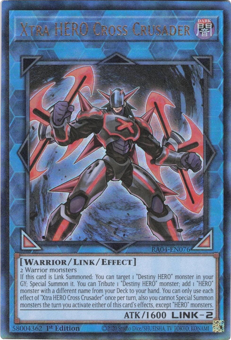 Xtra HERO Cross Crusader [RA04-EN076] Prismatic Ultimate Rare | Deep Dive Games St. Marys