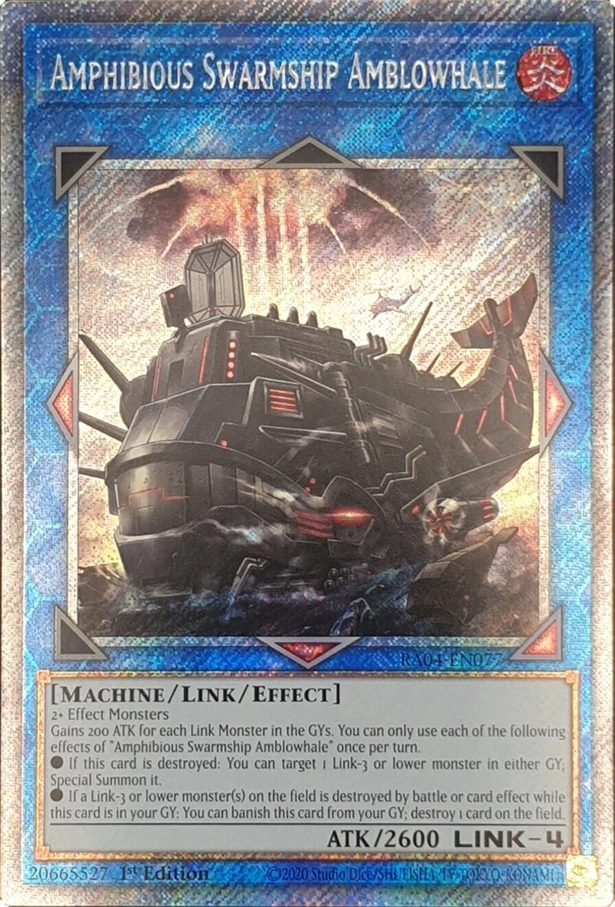 Amphibious Swarmship Amblowhale [RA04-EN077] Platinum Secret Rare | Deep Dive Games St. Marys