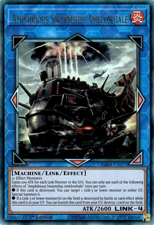 Amphibious Swarmship Amblowhale [RA04-EN077] Prismatic Ultimate Rare | Deep Dive Games St. Marys