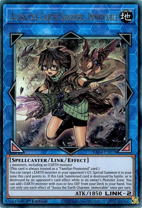 Aussa the Earth Charmer, Immovable [RA04-EN078] Prismatic Ultimate Rare | Deep Dive Games St. Marys