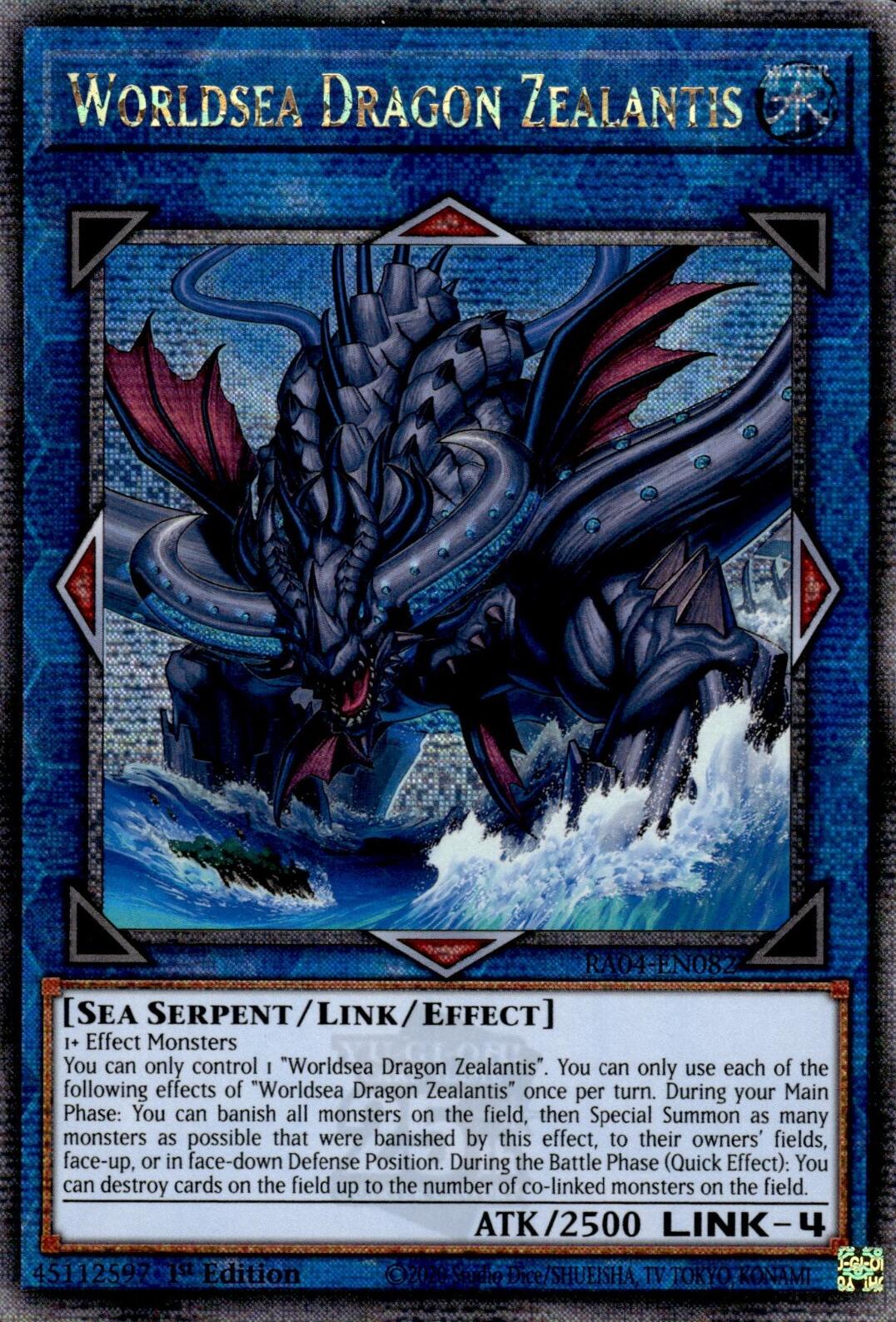 Worldsea Dragon Zealantis [RA04-EN082] Quarter Century Secret Rare | Deep Dive Games St. Marys