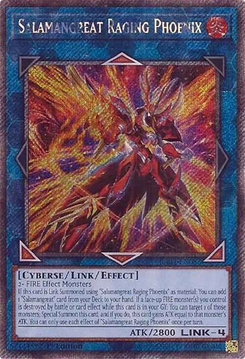 Salamangreat Raging Phoenix [RA04-EN083] Platinum Secret Rare | Deep Dive Games St. Marys