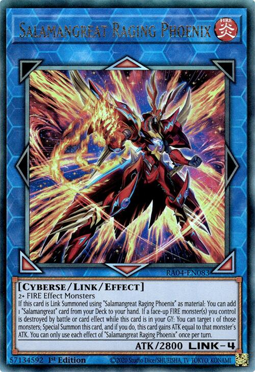 Salamangreat Raging Phoenix [RA04-EN083] Prismatic Ultimate Rare | Deep Dive Games St. Marys