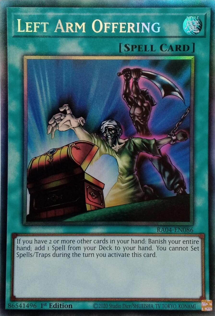 Left Arm Offering [RA04-EN086] Prismatic Collector's Rare | Deep Dive Games St. Marys