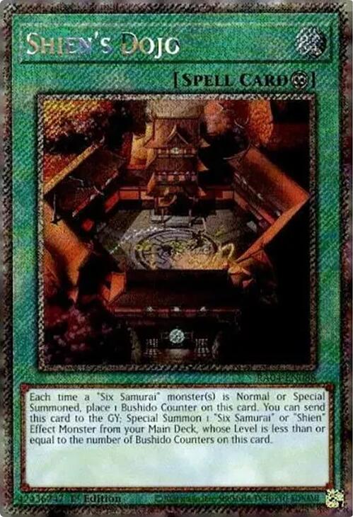 Shien's Dojo [RA04-EN088] Platinum Secret Rare | Deep Dive Games St. Marys