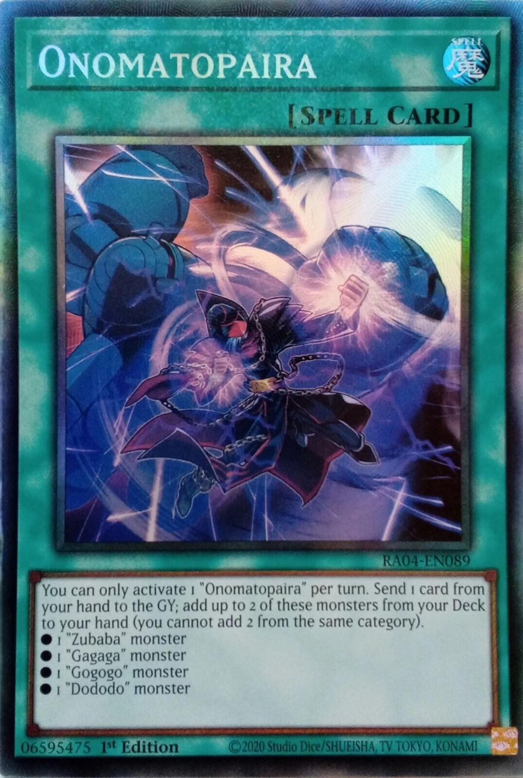 Onomatopaira [RA04-EN089] Prismatic Collector's Rare | Deep Dive Games St. Marys