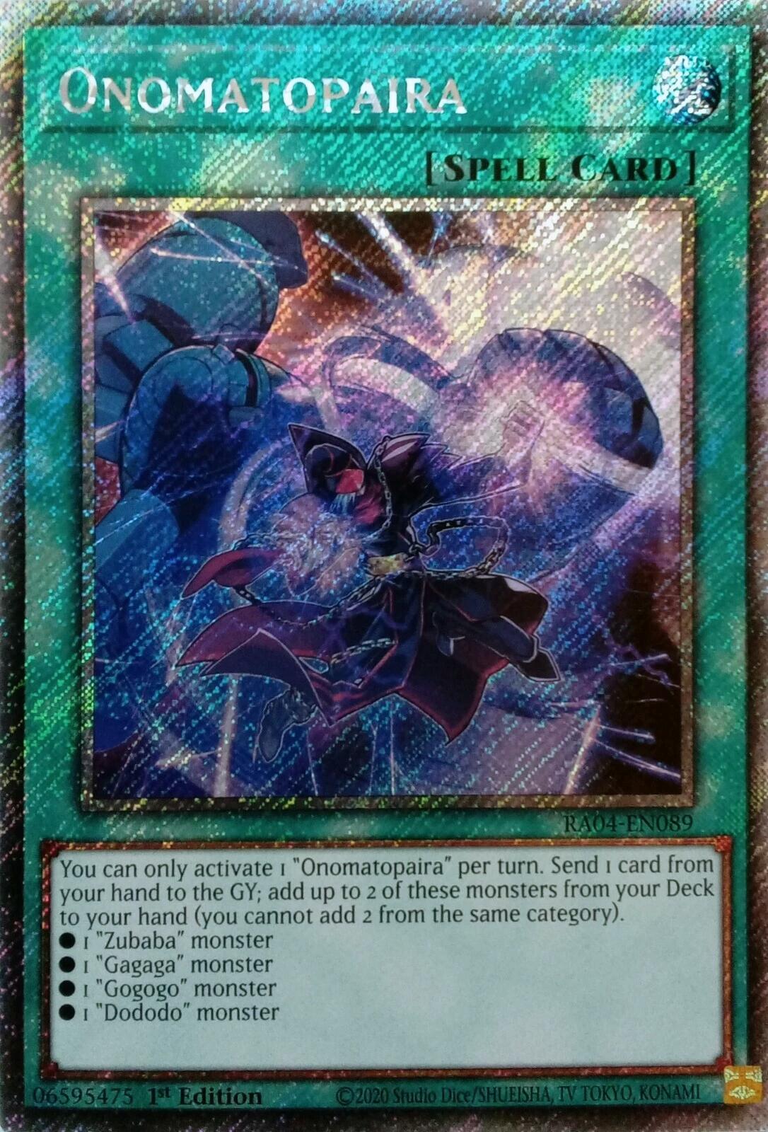 Onomatopaira [RA04-EN089] Platinum Secret Rare | Deep Dive Games St. Marys