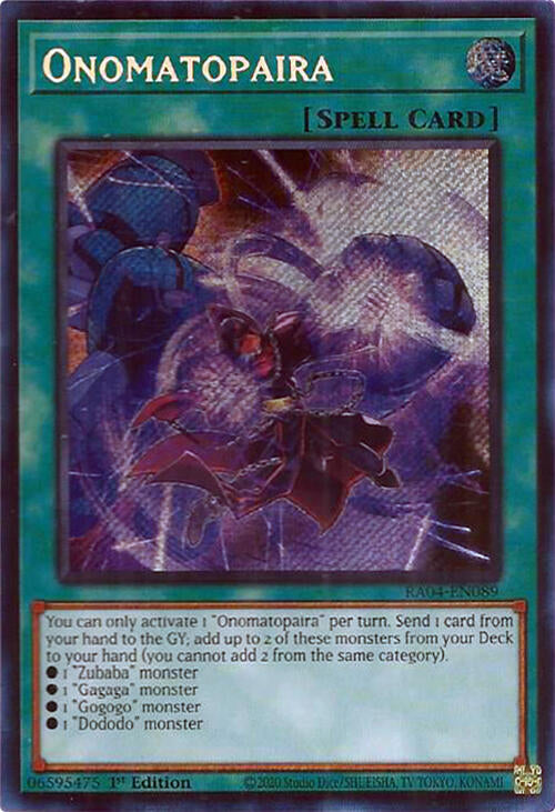 Onomatopaira [RA04-EN089] Secret Rare | Deep Dive Games St. Marys