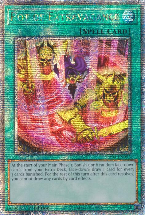 Pot of Extravagance (New Art) [RA04-EN093] Quarter Century Secret Rare | Deep Dive Games St. Marys