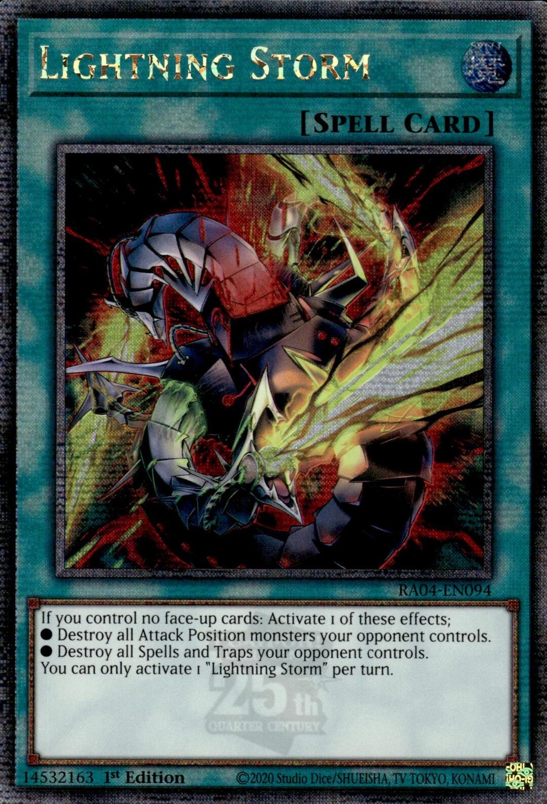 Lightning Storm (New Art) [RA04-EN094] Quarter Century Secret Rare | Deep Dive Games St. Marys