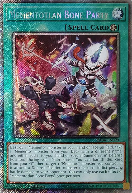 Mementotlan Bone Party [RA04-EN099] Platinum Secret Rare | Deep Dive Games St. Marys