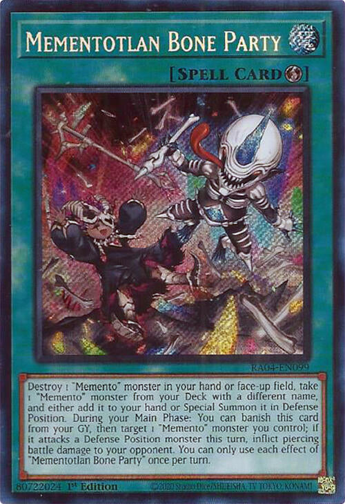 Mementotlan Bone Party [RA04-EN099] Secret Rare | Deep Dive Games St. Marys