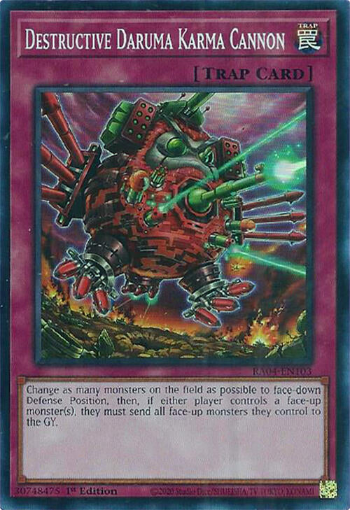 Destructive Daruma Karma Cannon [RA04-EN103] Super Rare | Deep Dive Games St. Marys