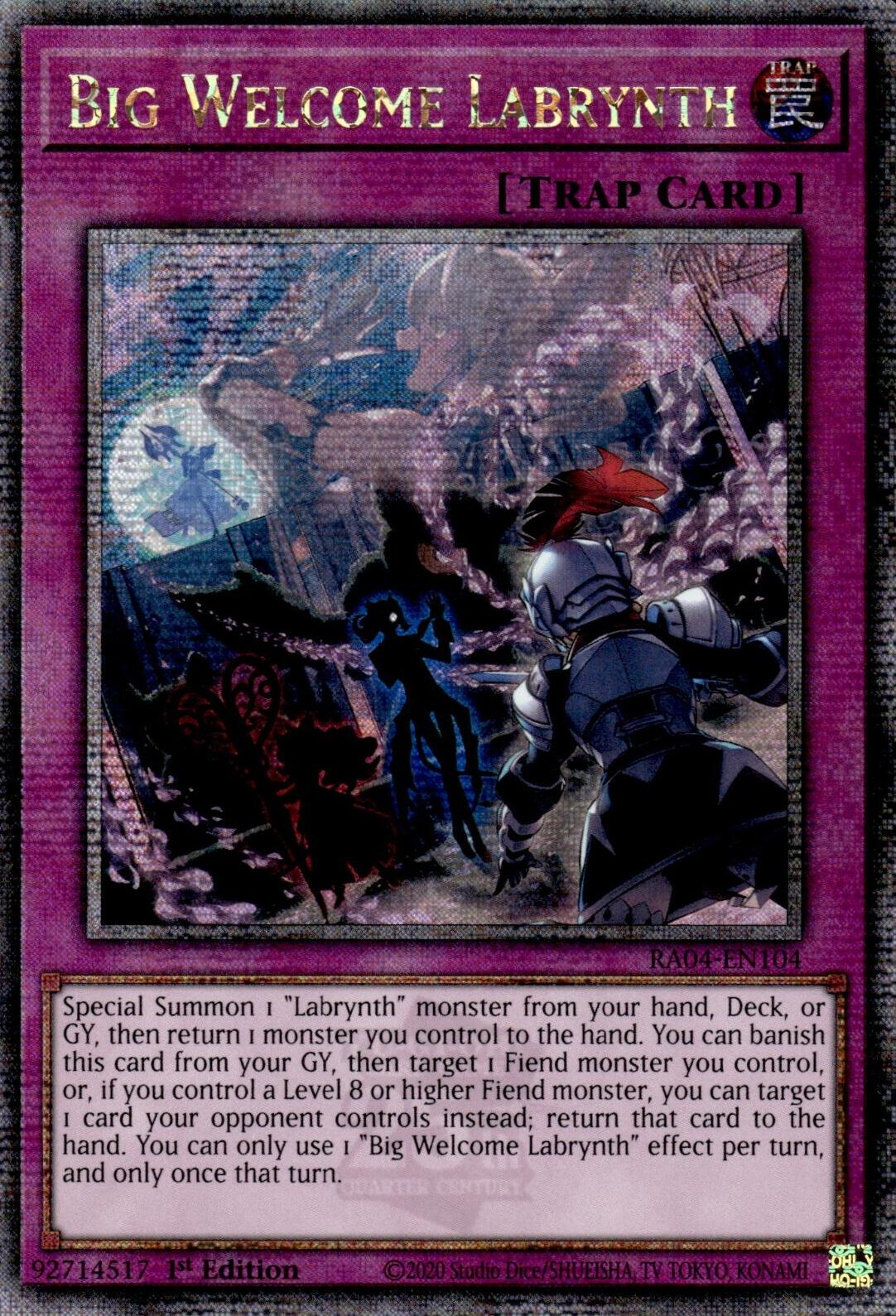 Big Welcome Labrynth [RA04-EN104] Quarter Century Secret Rare | Deep Dive Games St. Marys