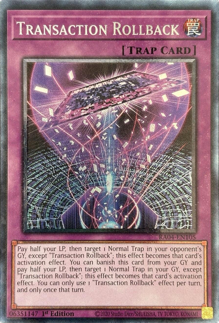 Transaction Rollback [RA04-EN105] Prismatic Collector's Rare | Deep Dive Games St. Marys