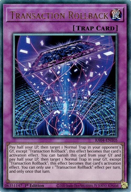 Transaction Rollback [RA04-EN105] Prismatic Ultimate Rare | Deep Dive Games St. Marys