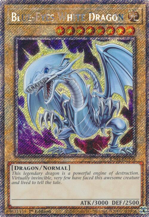 Blue-Eyes White Dragon (7th Art) [RA04-EN108] Platinum Secret Rare | Deep Dive Games St. Marys