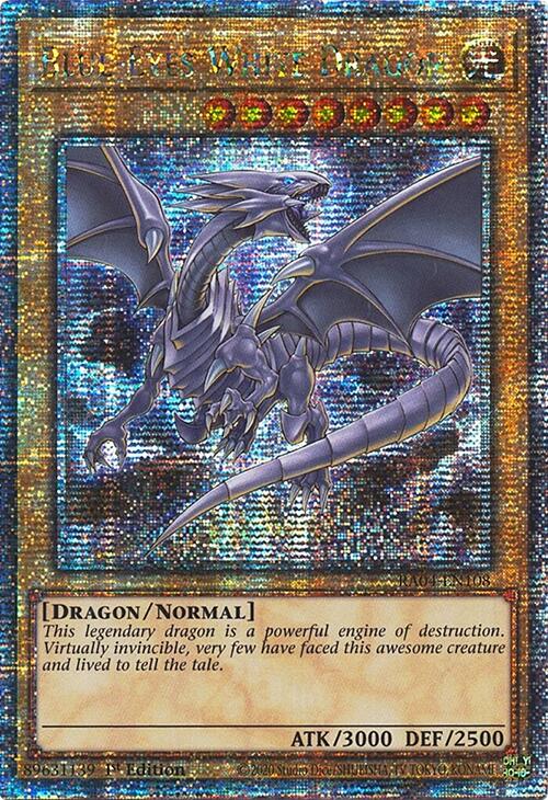 Blue-Eyes White Dragon (8th Art) [RA04-EN108] Quarter Century Secret Rare | Deep Dive Games St. Marys