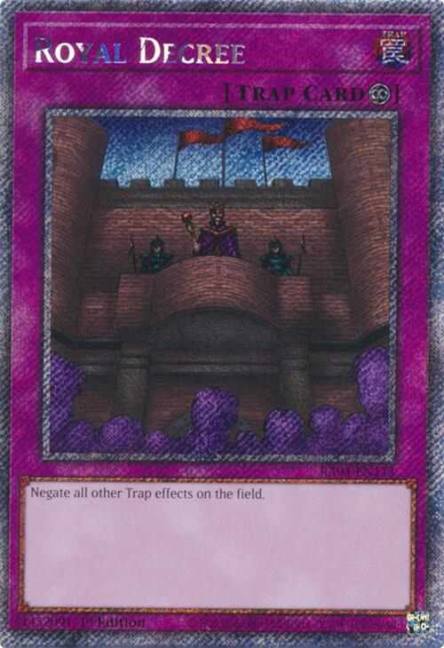 Royal Decree [RA04-EN113] Platinum Secret Rare | Deep Dive Games St. Marys