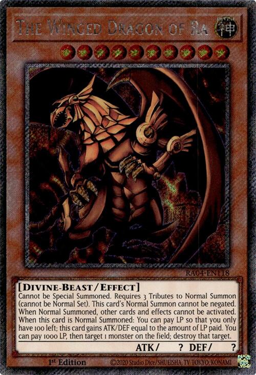The Winged Dragon of Ra [RA04-EN118] Platinum Secret Rare | Deep Dive Games St. Marys