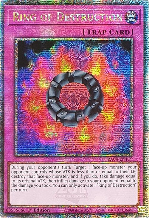 Ring of Destruction [RA04-EN119] Quarter Century Secret Rare | Deep Dive Games St. Marys