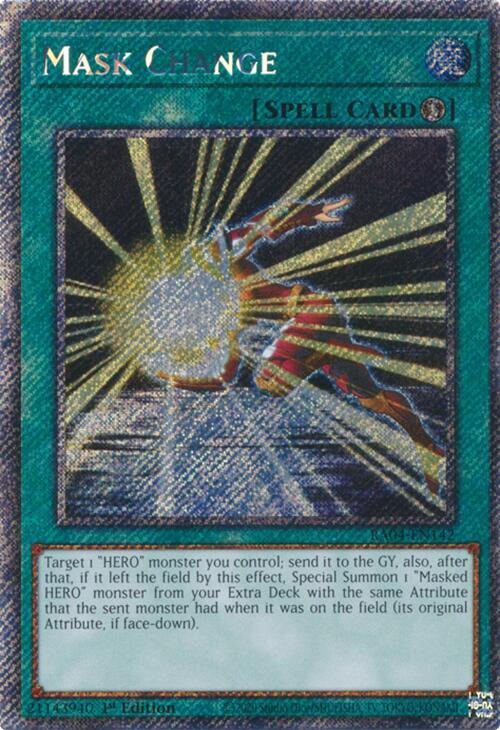 Mask Change [RA04-EN142] Platinum Secret Rare | Deep Dive Games St. Marys