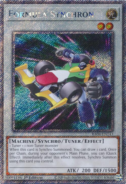 Formula Synchron [RA04-EN143] Platinum Secret Rare | Deep Dive Games St. Marys