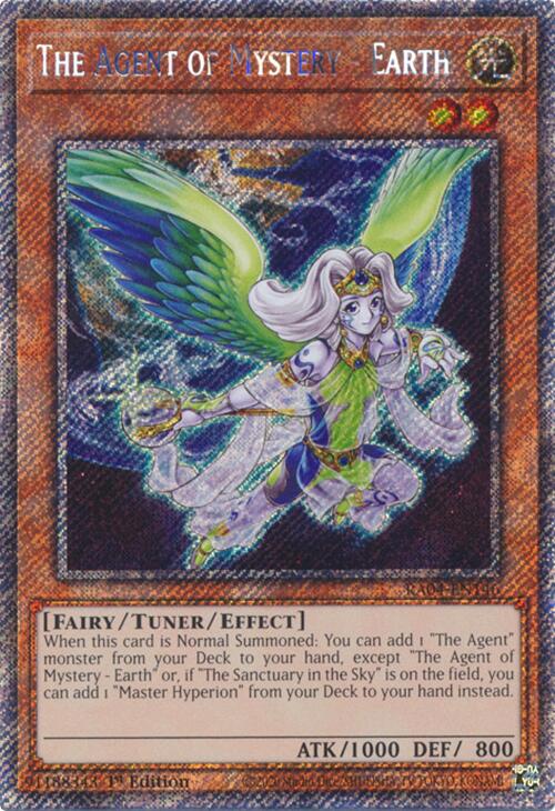 The Agent of Mystery - Earth [RA04-EN146] Platinum Secret Rare | Deep Dive Games St. Marys