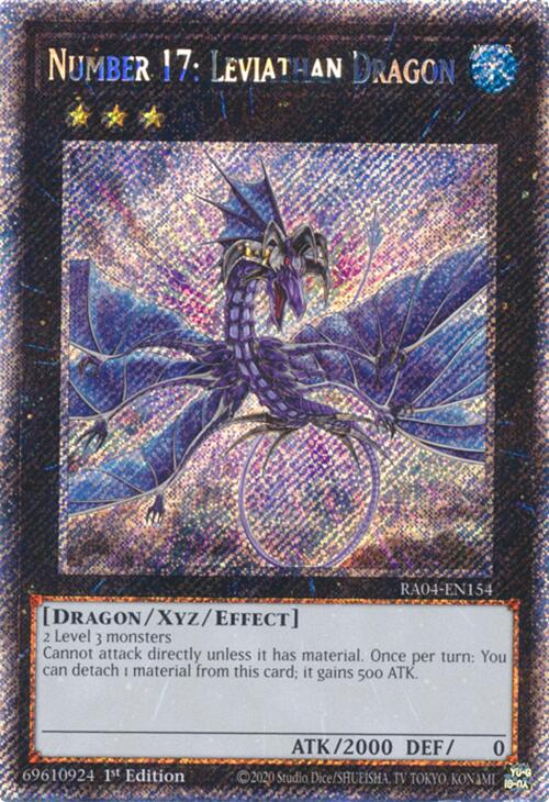 Number 17: Leviathan Dragon [RA04-EN154] Platinum Secret Rare | Deep Dive Games St. Marys