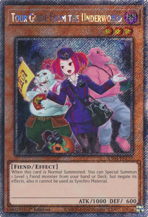 Tour Guide from the Underworld (Alternate Art) [RA04-EN157] Platinum Secret Rare | Deep Dive Games St. Marys