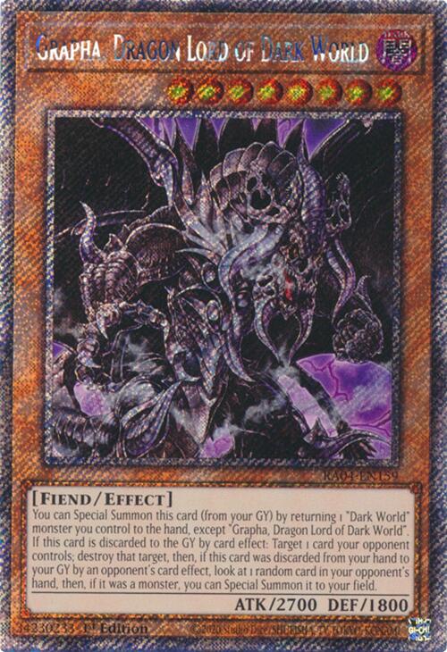 Grapha, Dragon Lord of Dark World [RA04-EN159] Platinum Secret Rare | Deep Dive Games St. Marys