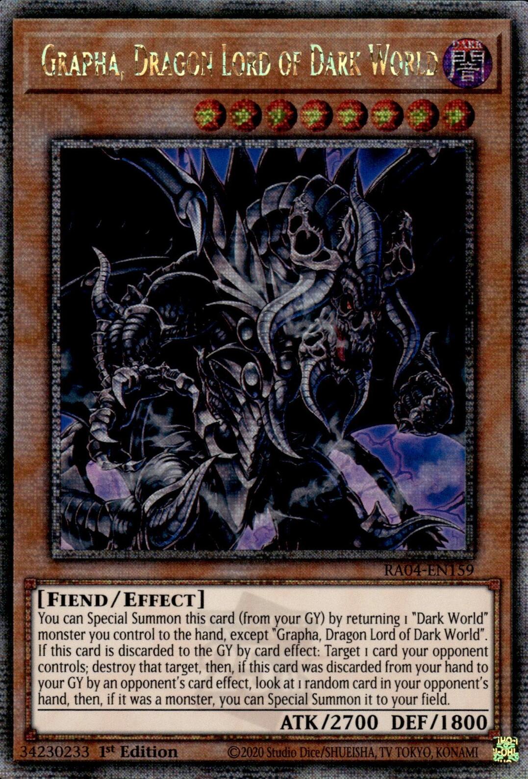 Grapha, Dragon Lord of Dark World [RA04-EN159] Quarter Century Secret Rare | Deep Dive Games St. Marys