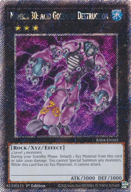Number 30: Acid Golem of Destruction [RA04-EN165] Platinum Secret Rare | Deep Dive Games St. Marys