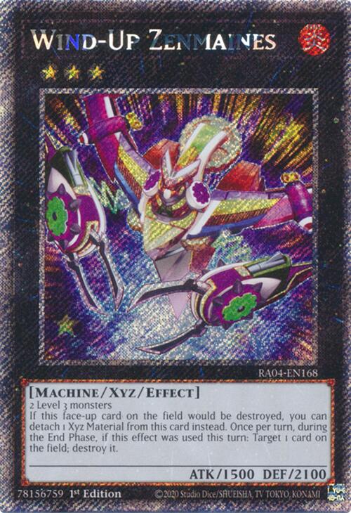 Wind-Up Zenmaines [RA04-EN168] Platinum Secret Rare | Deep Dive Games St. Marys